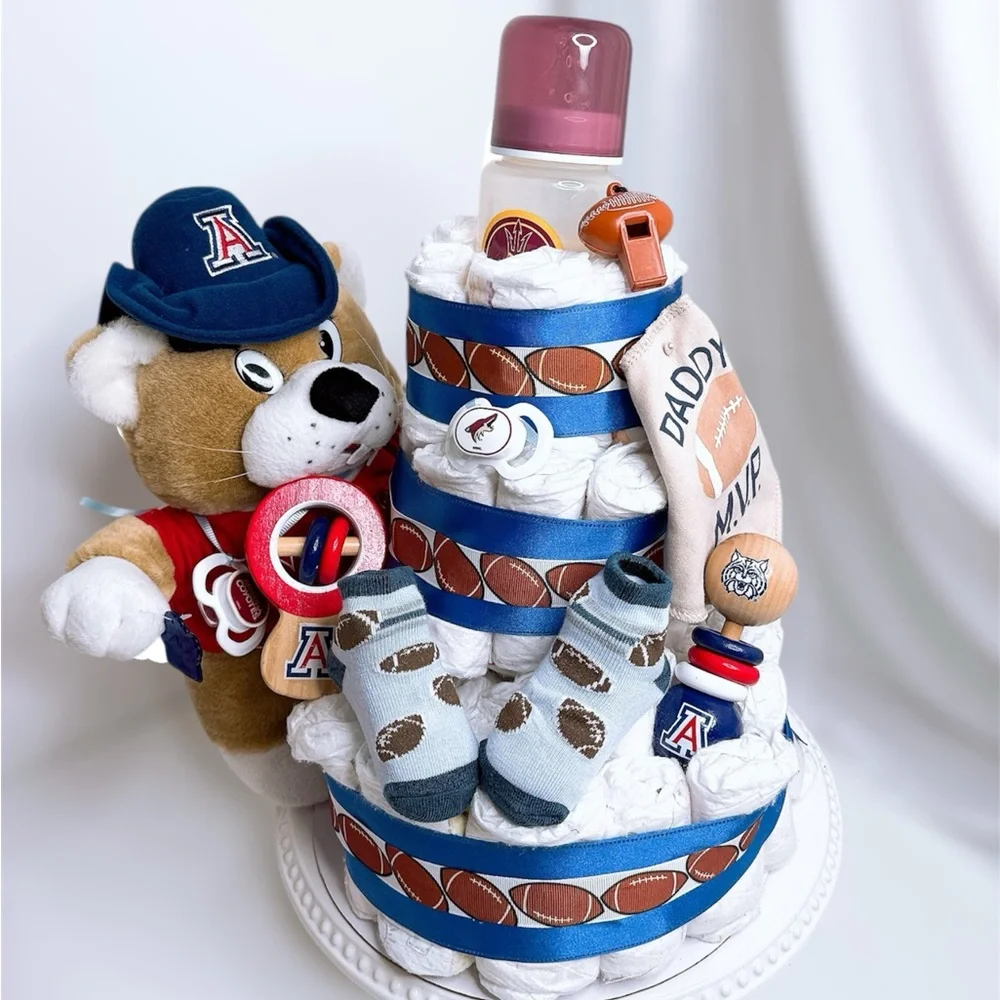 Sport Football Diaper cake, Baby shower gift